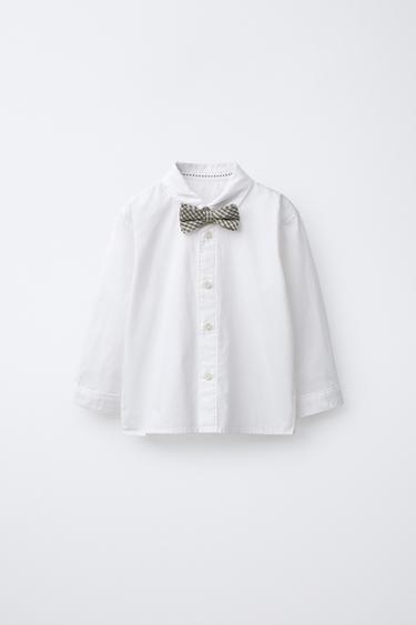 DETACHABLE BOW TIE SHIRT - White by Zara