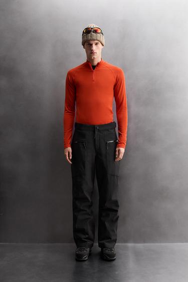 COMPRESSIVE QUARTER-ZIP SKI T-SHIRT - Intense red by Zara