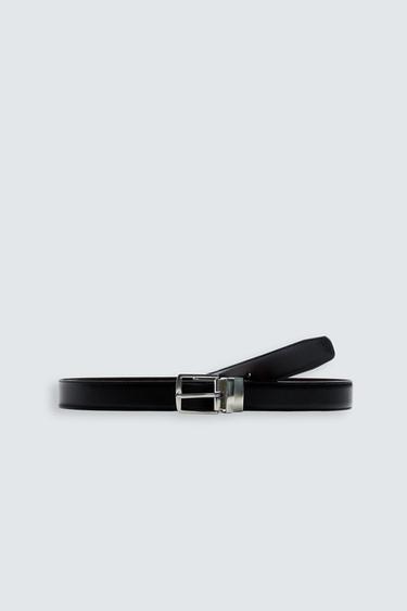 REVERSIBLE LEATHER BELT - Black by Zara