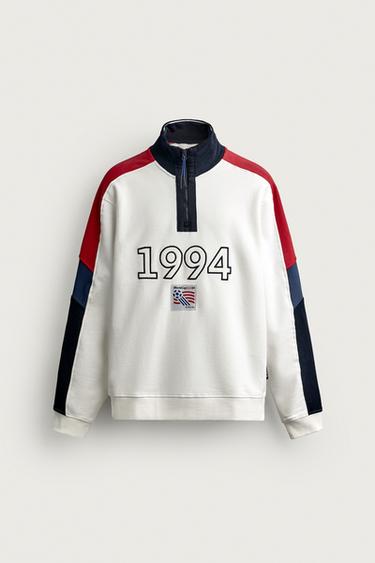 USA 94 FIFA WORLD CUP™ FIFA CLASSICS QUARTER-ZIP SWEATSHIRT - Oyster-white by Zara