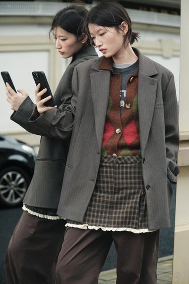 OVERSIZE MULTI-POSITION BUTTON BLAZER - mid khaki by Zara