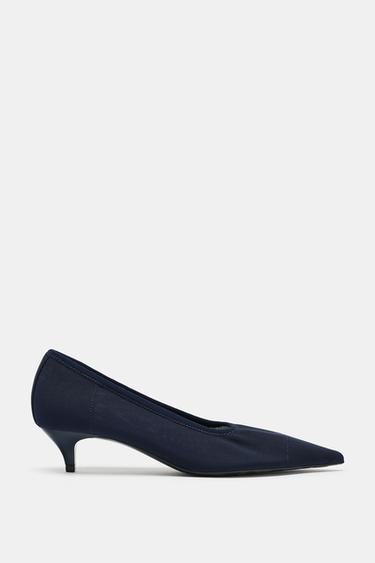 MESH KITTEN HEEL SHOES - Blue by Zara