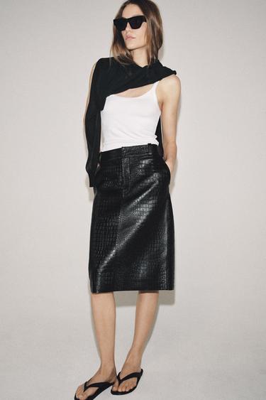 ZW COLLECTION LIMITED EDITION COCO LEATHER SKIRT - Black by Zara