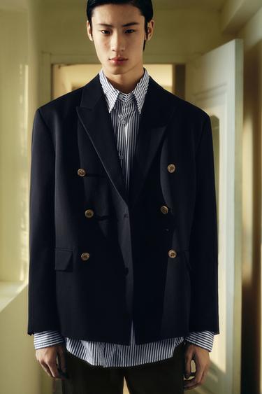 DOUBLE-BREASTED BLAZER - Dark navy by Zara