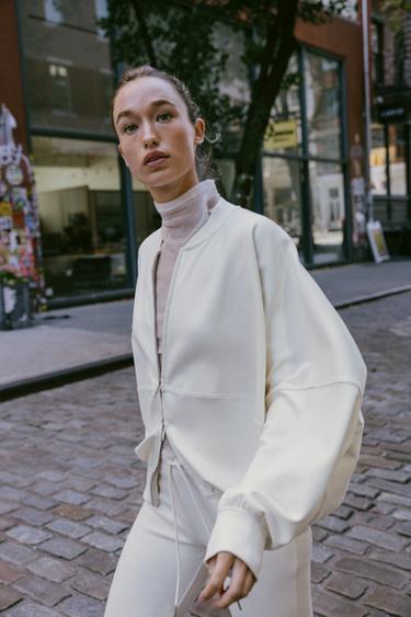 INTERLOCK BOMBER JACKET - Ecru by Zara - Image 0