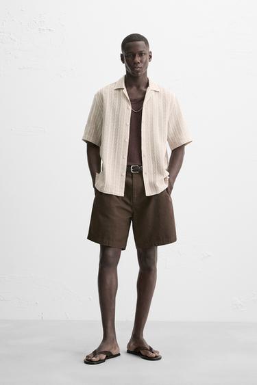 GEOMETRIC JACQUARD SHIRT - Ecru by Zara - Image 0