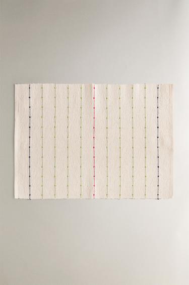 COLOURED STRIPE PLACEMAT (PACK OF 2) - Red by Zara - Image 0