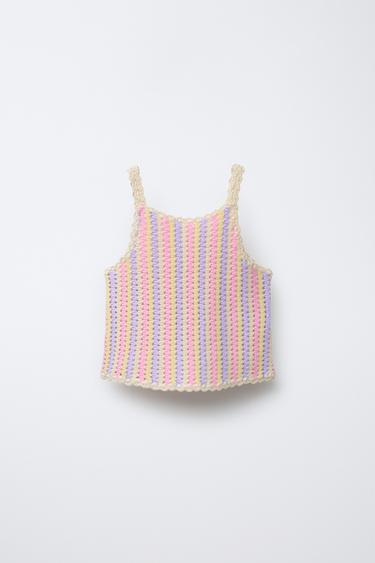 STRIPED KNIT TOP - Pastel pink by Zara - Image 0