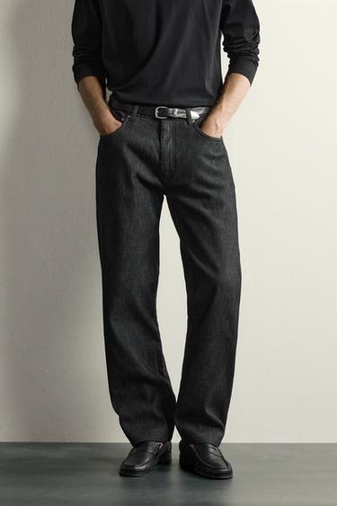 THERMAL STRAIGHT-LEG JEANS - Black by Zara