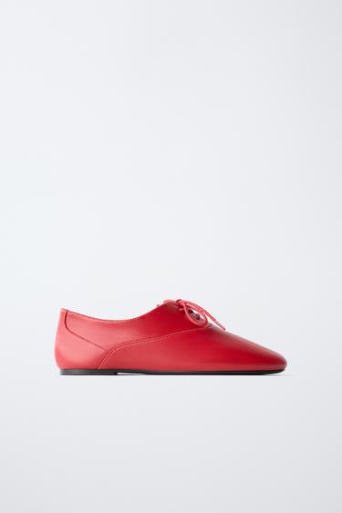 THIN SOLE DERBY SHOES - Red by Zara