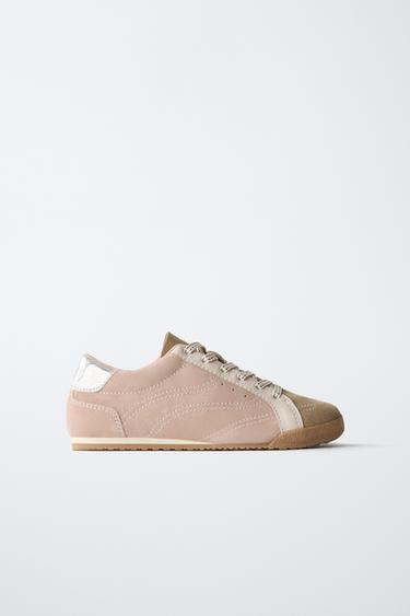 LEATHER SNEAKERS - Pink by Zara