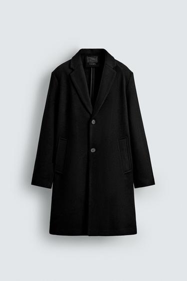 REGULAR FIT WOOL COAT - Black by Zara