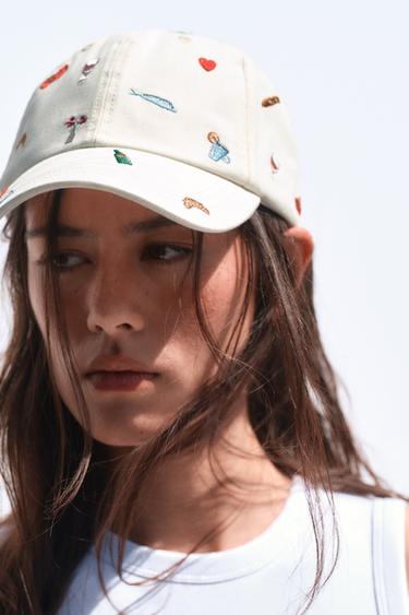 WASHED TWILL CAP WITH EMBROIDERY - Ecru by Zara - Image 0