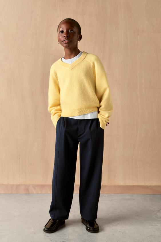 STRIPED BALLOON TROUSERS - Navy blue by Zara - Image 0