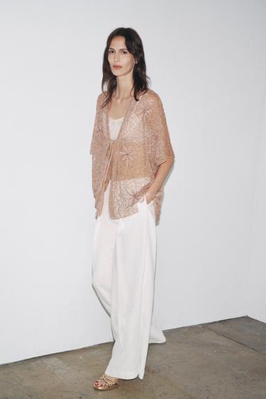 ZW COLLECTION EMBROIDERED BLOUSE - Pale pink by Zara