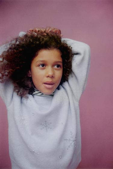 KNIT SNOWFLAKE JUMPER - Light blue by Zara