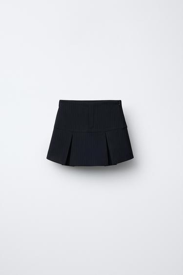 PINSTRIPE BERMUDA SKORT - Navy blue by Zara - Image 0