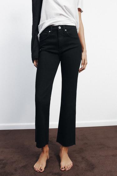 TRF CROPPED FLARE HIGH-WAIST JEANS - Black by Zara