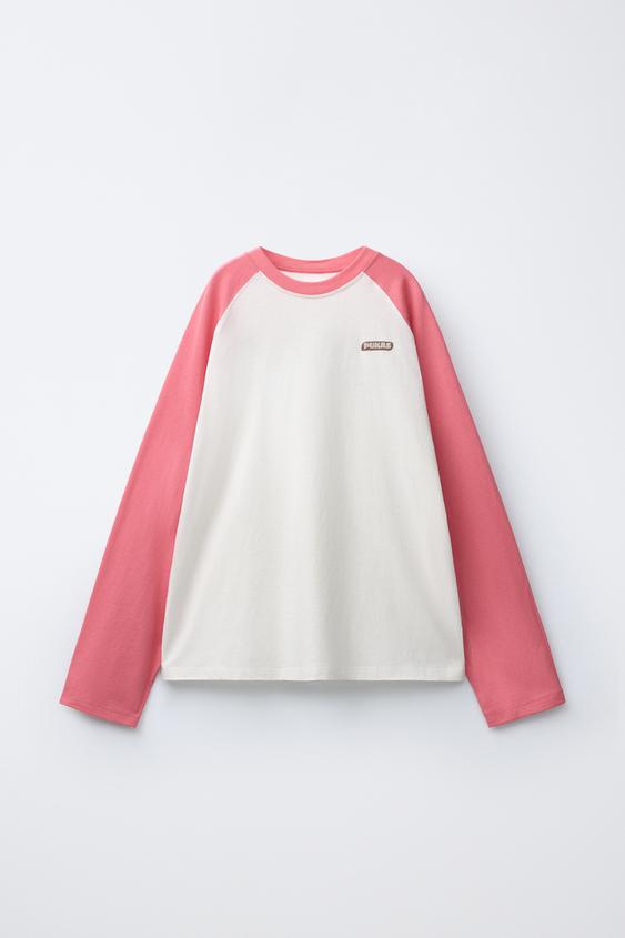 PUKAS SURF RAGLAN SLEEVE T-SHIRT - Pink / White by Zara - Image 0
