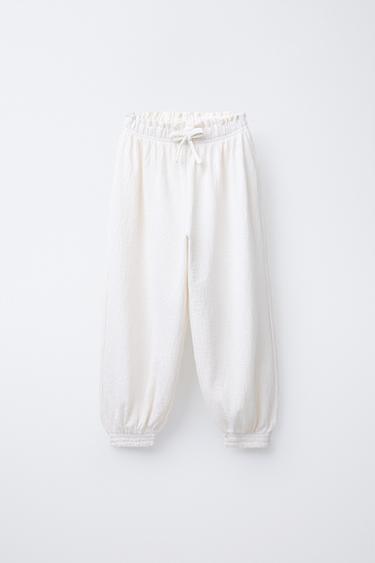 TEXTURED BALLOON TROUSERS - Ecru by Zara - Image 0