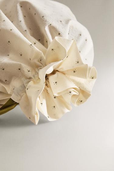 CHILDREN'S FLORAL COTTON LAUNDRY BAG - Green by Zara