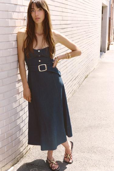 STRAPLESS BELTED DRESS - Indigo by Zara - Image 0