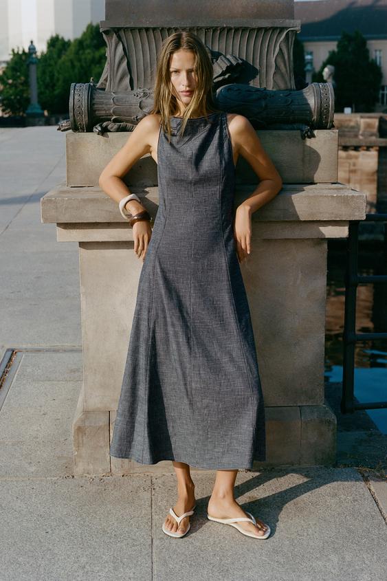OPEN BACK MIDI DRESS - Indigo by Zara - Image 0