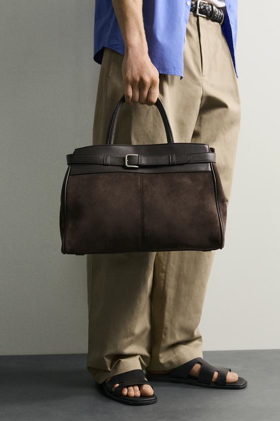 BELT DETAIL COMBINED HANDBAG - Brown by Zara - Image 0