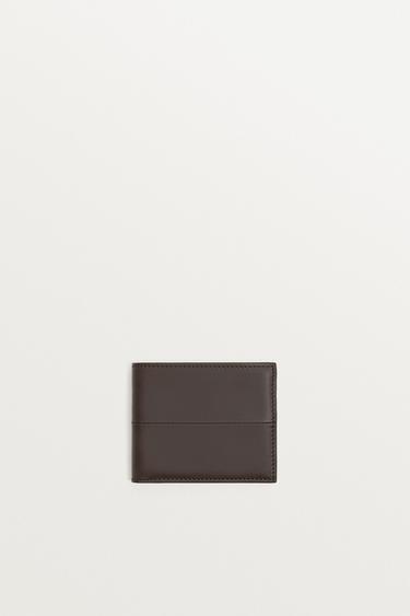 LEATHER WALLET - Brown by Zara