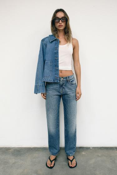 Z1975 CROPPED MID-RISE JEANS - Blue by Zara