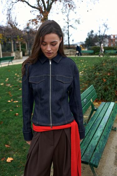 Z1975 FITTED DENIM JACKET - Indigo by Zara