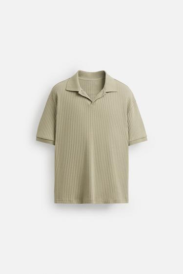 RIB POLO SHIRT - Light green by Zara
