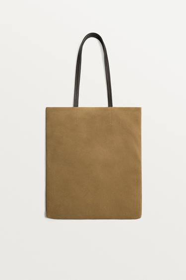 LEATHER TOTE BAG - Tobacco Brown by Zara
