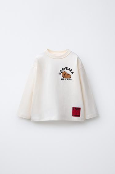 CAPYBARA CAPYFUN © PRINTED T-SHIRT - Ecru by Zara