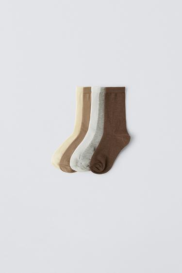 PACK OF FIVE PAIRS OF PLAIN SOCKS - Light beige by Zara - Image 0