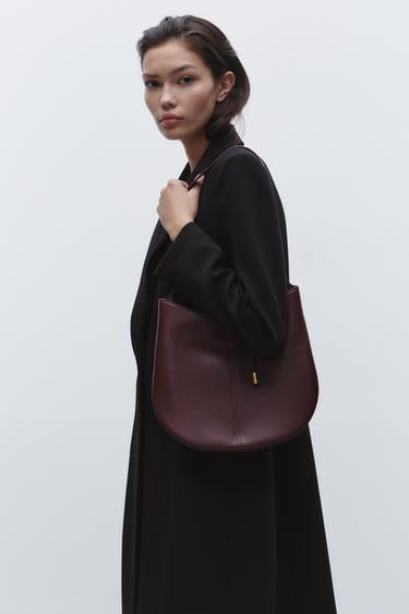 BUCKET BAG WITH HANGER DETAIL - Burgundy Red by Zara - Image 0