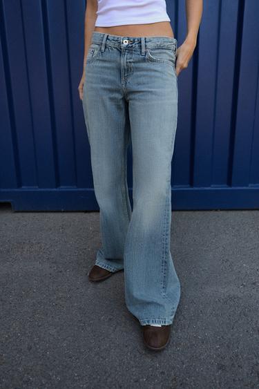 TRF LOW-RISE FLARE JEANS - Blue by Zara