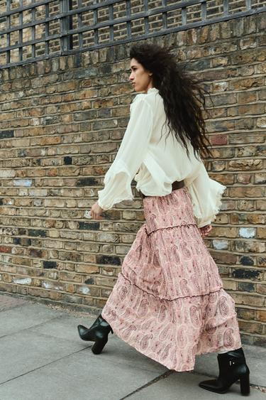 PRINTED MIDI SKIRT - Multicoloured by Zara - Image 0