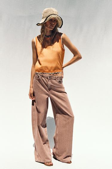 DOUBLE-LAYER KNIT LINEN BLEND TOP - Orange by Zara - Image 0