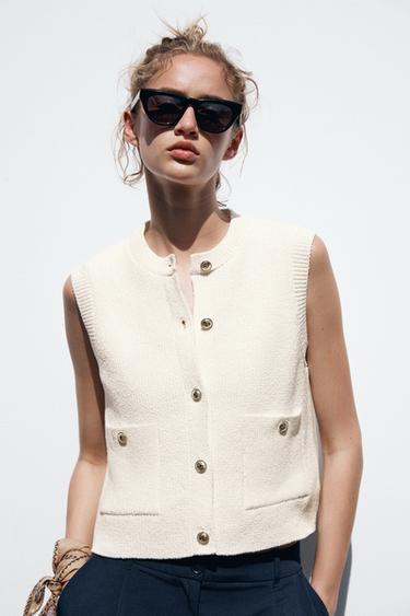 PLAIN KNIT TOP - White by Zara