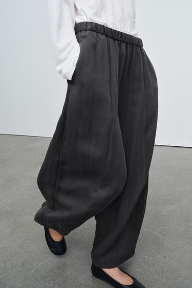 ZW COLLECTION BARREL TROUSERS - Dark grey by Zara