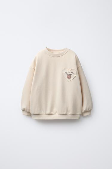 HEART POCKET SWEATSHIRT - Vanilla by Zara