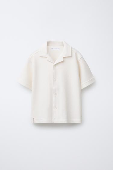 RUSTIC TOWELLING EFFECT BOWLING SHIRT - Ecru by Zara