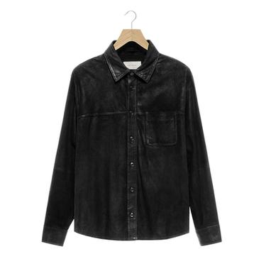 LEATHER SUEDE OVERSHIRT - Black by Zara