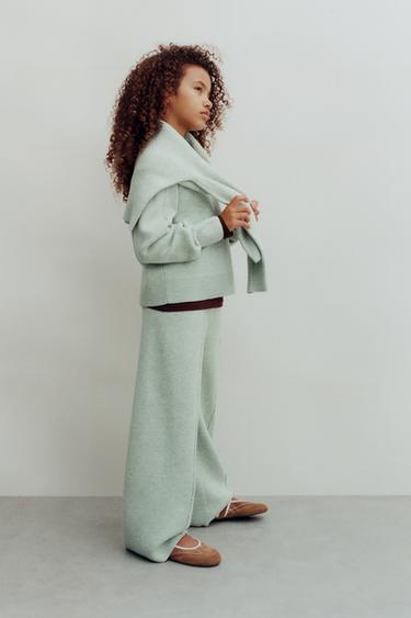 WIDE-LEG KNIT TROUSERS - Light green by Zara