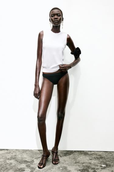 SLEEVELESS KNIT TOP - White by Zara