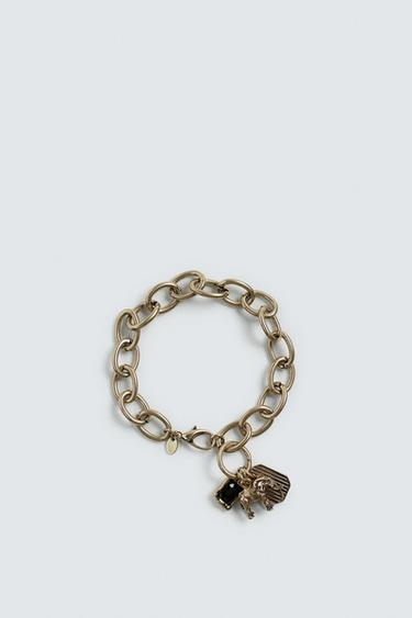 METAL CHARM BRACELET - Gold by Zara