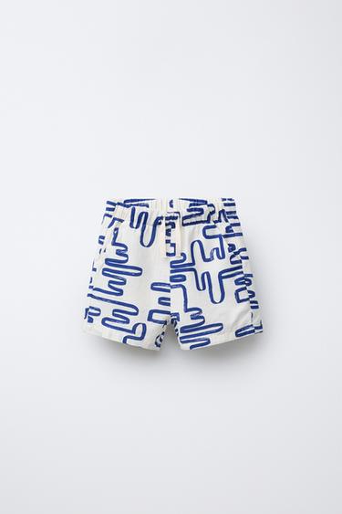 GEOMETRIC PRINT BERMUDA SHORTS - Blue by Zara - Image 0