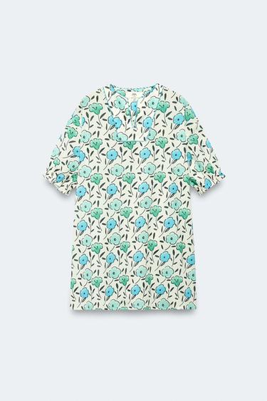 2-14 YEARS / LIMITED EDITION FLORAL PRINT KAFTAN DRESS - Printed by Zara