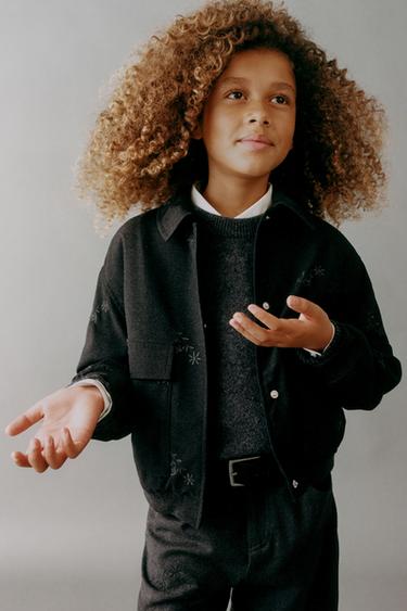 EMBROIDERED FLOWER BOMBER JACKET - Dark anthracite by Zara